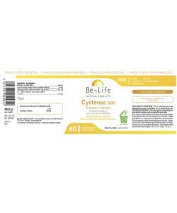 Cystenac 600 (acide aminé soufré), 60 gélules